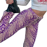 Zebra Pattern Flare High Waist Pants